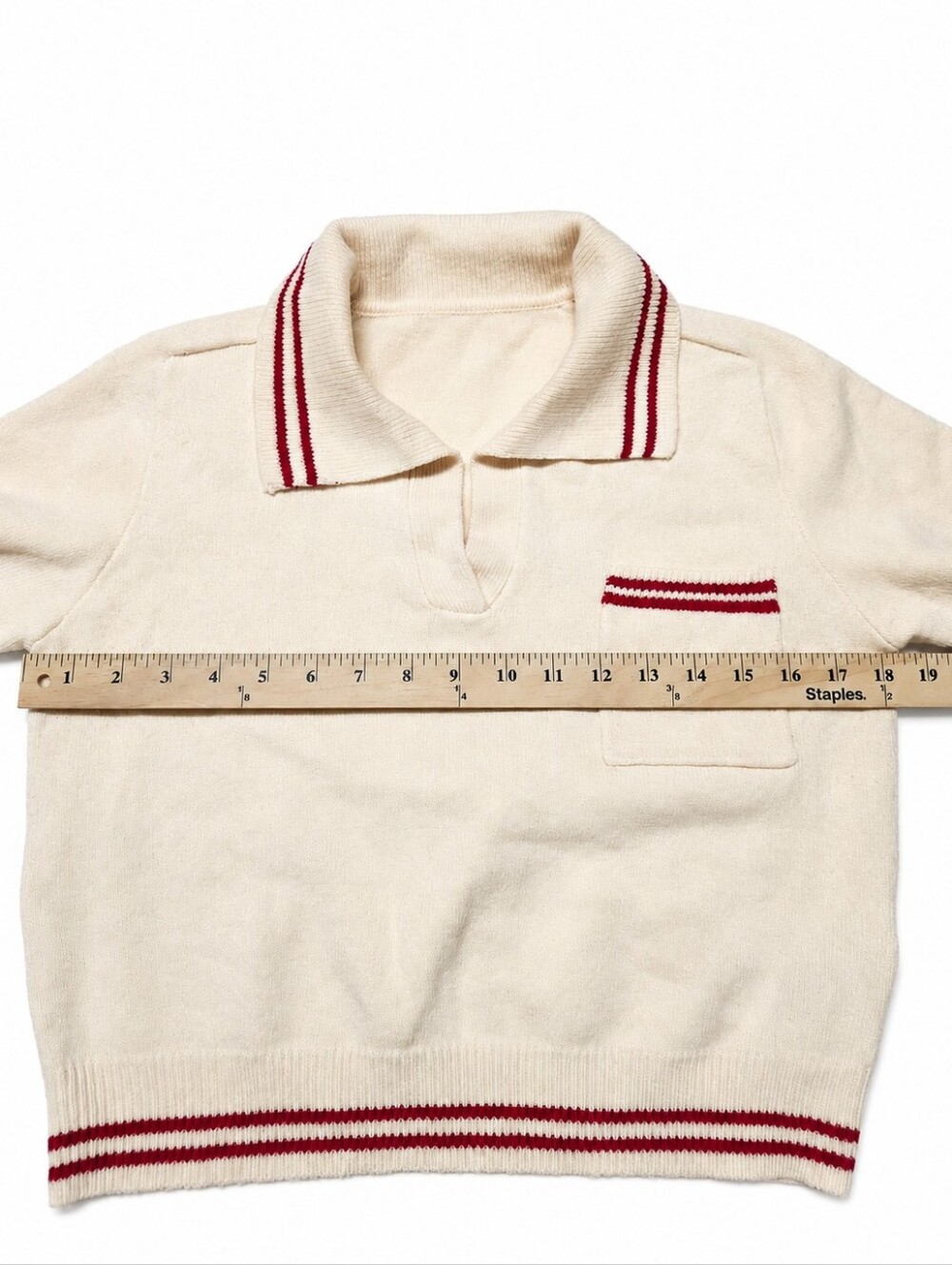 Cider Cream Burgundy Stripe Knit Polo Top Size Small NWT - Picture 3 of 7